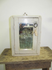 Brocante (shaving) cabinet with mirror