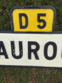 Oud Frans emaille wegwijzer Mauroux D5