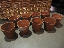 Old hand molded terra cotta pots