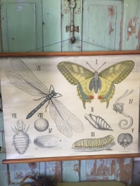 Old poster on linen