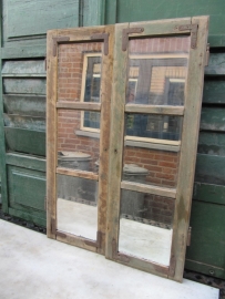 Houten luik met spiegels set van 2
