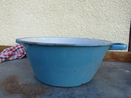 Brocante emaille ronde schaal