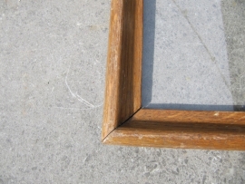 Oude eikenhouten lijst inclusief glas