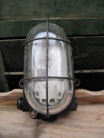Old cage lamp with clear glass