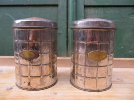 Set of two old stock tins Café and Chicoree