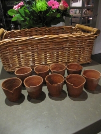 Old hand molded terra cotta pots