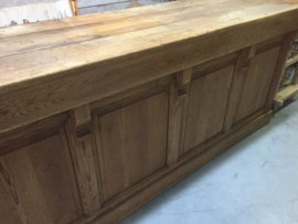 Old wooden large counter with 9 drawers