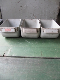 Nice little old metal tray form storage rack