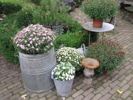 Brocante zinken ton