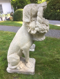 Set stenen tuinbeelden hond