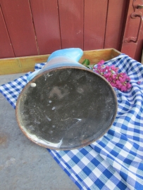 Brocante Franse waterkan in blauw/wit