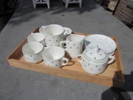 Koffieserviesje met bolletjes motief