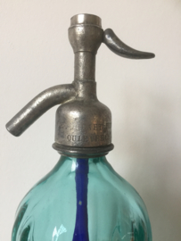 Antieke spuitfles facet groen/blauw