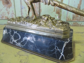 Antique heavy Goldpheasant on marble base