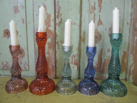Glass candlestick green *