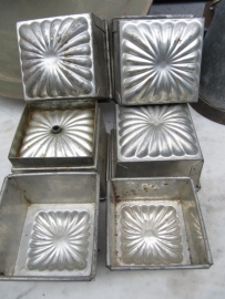 French Brocante metal tins / pudding form