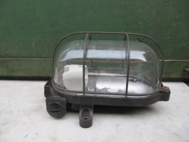 Old cage lamp with clear glass