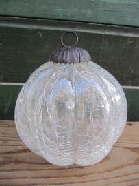 Oude glazen bol,pompoenmodel