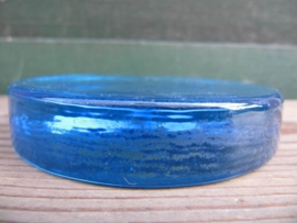 Glass bright blue disc