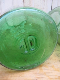 Large old glass jar 10 liters, green