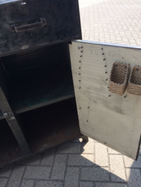 Oude industriële metalen kast