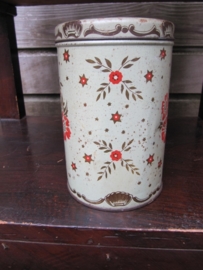 Leuk brocante groen achtig oud koffieblik