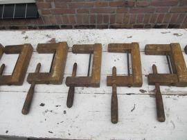 Antieke houten (lijm) klem