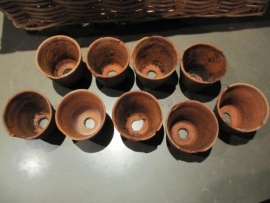 Old hand molded terra cotta pots