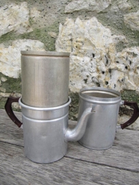 Old aluminium coffee or espresso pot