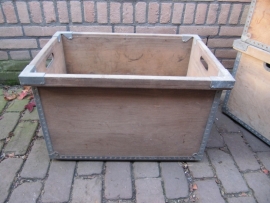Nice old wooden box with galvanized reinforcement