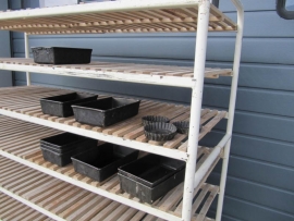 Industriële oude (bakkers) trolley met 8 etages