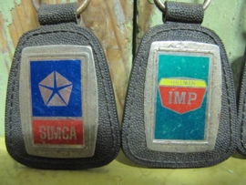 Vintage keyholders from Simca, Renault and IMP price per set