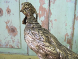 Antique heavy Goldpheasant on marble base