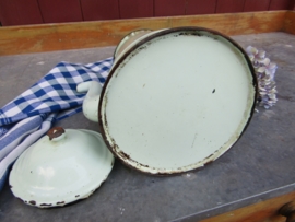 Brocante emaille koffiekan