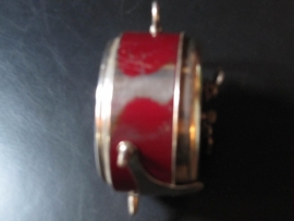 Wekker rood/verchroomd