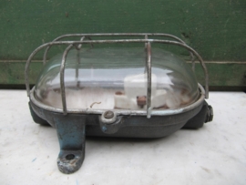 Old industrial metal cage lamp