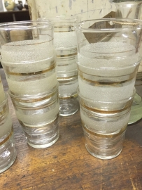 Ancient french carafe with 12 small glasses