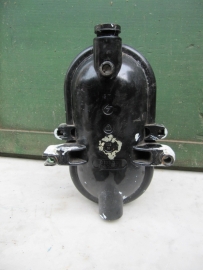 Kooilamp met geribbeld glas en bakelite onderkant