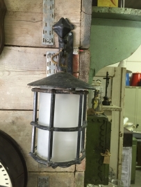 Antique wrought iron lamp