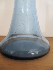 Old high beautiful blue narrow glass vase