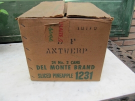 Brocante old box of Del Monte pineapple sliced 1231