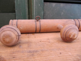 Brocante houten kapstok 4 haken