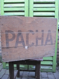 Very old wooden Pacha coffee box.