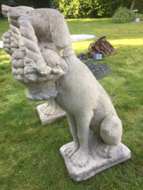 Set stenen tuinbeelden hond