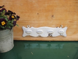 Brocante French enamel towel rack