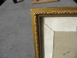 Brocante staande fotolijst goudkleurig bewerkt