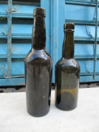 Old antique brown beer bottles