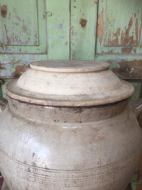 Antieke Franse grote aardewerk pot