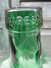 Brocante ovale groene fles van 10 liter