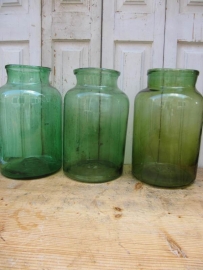 Large old glass jar 10 liters, green